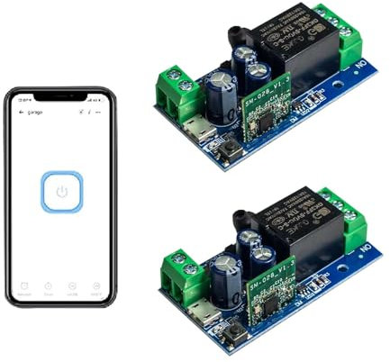 QIACHIP DC 12V 24V 36V 48V Módulo de relé de contacto seco Wifi Ewelink Interruptor inteligente remoto inalámbrico de 1 canal momentáneo autobloqueante, compatible con Alexa/Google Home