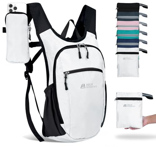 HIGH Experience Faltbarer Wanderrucksack, leicht, wasserdicht, für Wandern, Reisen, Radfahren, Outdoor-Aktivitäten, Herren und Damen, erhältlich in 10 l und 15 l