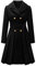 Vancavoo Wollmantel Damen Winter Mantel A-linie Wintercoat Lang Winterjacke Revers Zweireihiger Coat Knielang Trenchcoat Winter Elegant Jacke Outwear,Schwarz,S