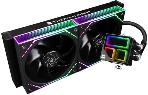Thermalright Frozen Infinity 240 BLACK - Raffreddatore CPU 240 Aio, doppia ventola TL-M12-PWM, Infinity Mirror CPU, per AMD/AM4/AM5, Intel LGA1851/1700/1150/1151/2011