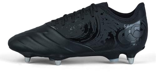 Canterbury Phoenix Genesis Pro, Botas Unisex Adulto, Negro/Metálico Plateado, 43 EU