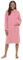 Thingimijigs Peignoir de bain 100 % coton éponge avec fermeture éclair pour femme, Rose - Col, 14-16