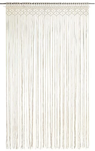 Annlera Fadengardine mit Makramee Multifunktionaler Gardine für Schlafzimmern Wohnzimmern etc für Schutz der Privatsphäre Einfaches Jedoch Zeitloses Design Creme 140x240 cm
