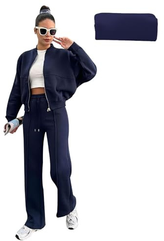 amropi Women's Tracksuit Zipper Jacket Top and Jogging Pants 2 Pieces Sweatsuit Set