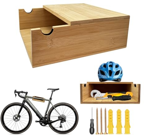 WLDDFF Wandmontierter Fahrradständer Holz Fahrradanhänger für Innen, Haus oder Garage, Kompakte Fahrradhalterung Wandmontage, unterstützt Fahrräder mit einem Gewicht von bis zu 18 kg