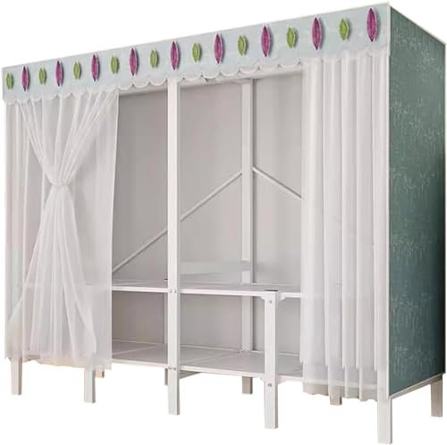 KLJUddGY Armario Armario Plegable de Metal sólido, Armario para Ropa de Hierro, sin Montaje, para Colgar en el Dormitorio, Armario portátil ordenado