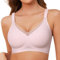 Lonya Reggiseno Senza Ferretto Donna Push Up Reggiseni Scollo a V Support Imbottito Senza Cuciture Comfy Bralette Pizzo Comodo Bra Rosa,S