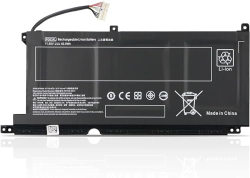 11,55 V 52,5 Wh/3 celle PG03XL HSTNN-DB9G L48430-2B2 Laptop Battery Compatible for HP Pavilion Gaming 15-dk0xxx 15-dk1xxx