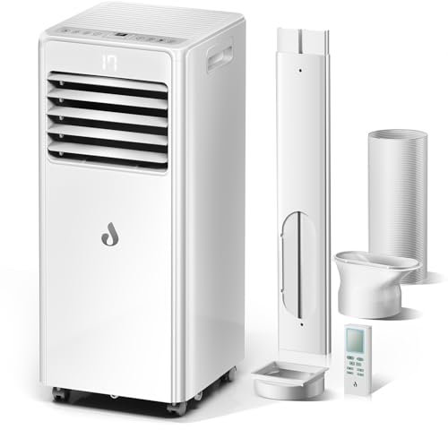 4-in-1 Klimaanlage Mobil, 9000 BTU Mobile Klimaanlage mit Kühlung, Entfeuchtung, Mobiles Klimagerät mit Fernbedienung, Abluftschlauch, Sleep-Modus, 0.9kW für Räume bis 90m³/33㎡