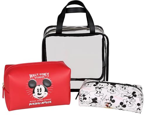 Disney Angel und Stitch Reise-Kosmetiktaschen-Set in Verschiedenen Größen, mit Reißverschluss, 3tlg. (B)