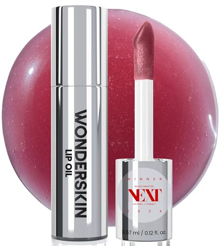 Wonderskin Lip Rehab Serum Oil – Getöntes Lippenöl, feuchtigkeitsspendend, pflegend und nicht klebrig mit tiefroter Tönung für trockene Lippen (Honey)