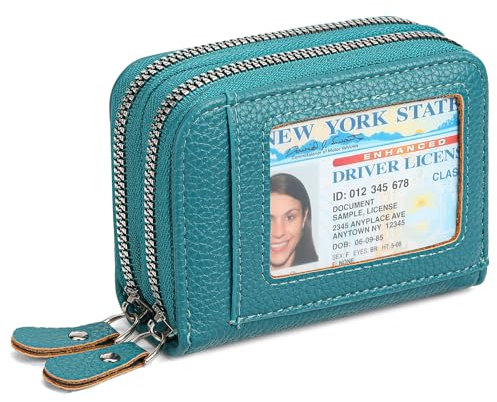 SENDEFN Portafoglio Donna con Cerniere Blocco RFID Portamonete Piccolo Portafogli Porta Tessere Porta Carte di Credito Donna con 12 Scomparti per Carte