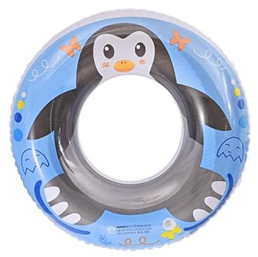Satiskid Inflatable Swimming Ring, Inflatable Pool Floats, Cartoon Penguin Swimming Ring, Summer Outdoor Beach Pool Swim Rings for Kids (Blue, 80#)