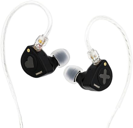 HIFIXAUDIO SIMGOT EW300 In-Ear-Monitor, 1DD+1Planar+1PZT Hybrid-Treiber IEM-Ohrhörer, HiFi kabelgebundene Ohrhörer mit abnehmbaren Düsen, Gaming-Ohrhörer mit OFC-IEM-Kabel für Audiophile (SIMGOT-EW300