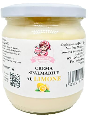 Crema Spalmabile al Limone 400g – Pronta all’Uso, Per Farciture e Decorazioni Ante e Post Forno, Senza Derivati di Palma, Resistente a Cottura e Surgelazione
