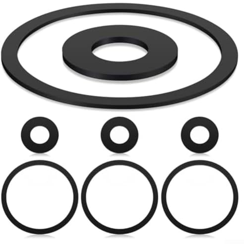MoSundi 4 Dichtungssätze für Handpumpe Typ 75, Silikon O-Ring Dichtung Ersatzteile in großen 10cm und kleinen 4,9cm Größen, Schwarz