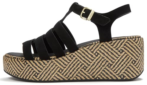 Fitflop Schwarze Ledersandalen Graphic