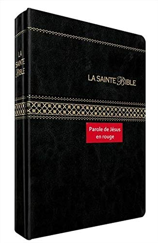 Sainte Bible avec PDJR, onglets, tranche dorée: Noire, paroles de Jésus en rouge