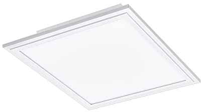 EGLO connect LED Panel Salobrena-C, 1 flammige Deckenlampe aus Alu und Kunststoff in Weiß, LED Deckenleuchte mit Fernbedienung, Lichtfarbe einstellbar (warmweiß – kaltweiß), RGB, dimmbar, L x B 30 cm