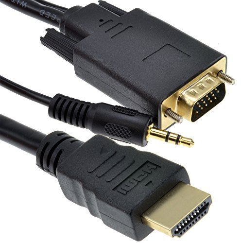 kenable HDMI to SVGA with Audio PC or Laptop to Monitor TV Video Cable 1m [1 metres]