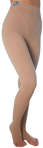 CzSalus Lange Strumpfhose, schlank machende Kompressions-Leggings (25-30 mmHg) Unterstützung Lipödem-Lymphödem POTS (Nude, 3XL)