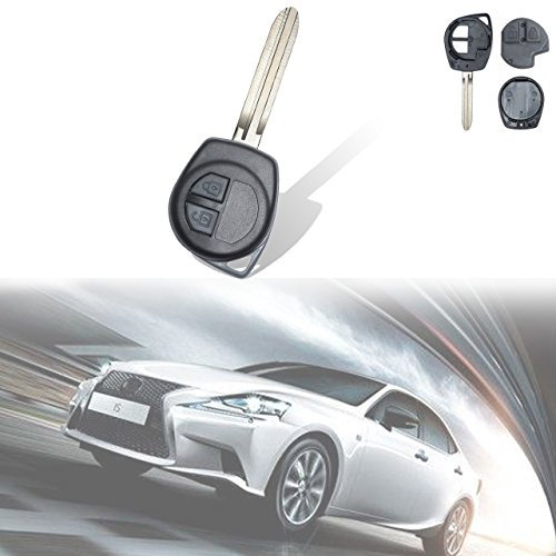 TUINCYN Keyless Entry Fernbedienung ID46 Chip 433 MHz Auto Schlüsselanhänger Ersatz mit 2 Knopf Tür Schloss Schlüssel, für Suzuki Grand Vitara Swift Ignis, schwarz (1 Stück)