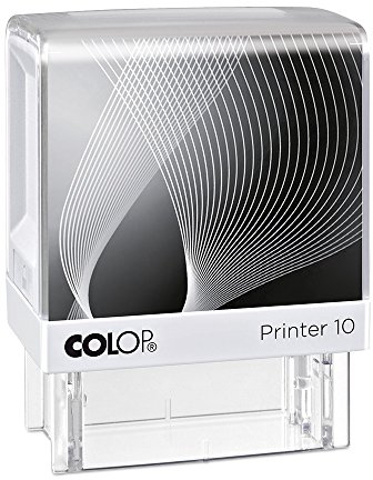 stempel-fabrik – Colop Printer 10 Stempel mit Wunschtext personalisieren – selbstfärbender Stempel als Namensstempel, Adressstempel & Firmenstempel zu verwenden (27x10 mm | 3 Zeilen | Weiß/Schwarz)