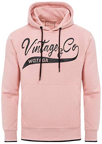 WOTEGA Kapuzenpullover WT Star - Winter Pulli Männer Hoodies - rosa Sweatshirt für Herren - Pullover Mit Taschen, Rosa (Mellow Rose 151515), XS