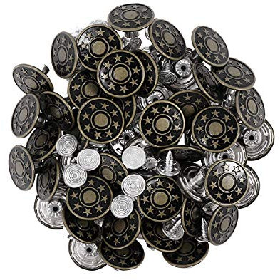SUPVOX Botones Kit Jeans Remache Estrellas Jean Tack 50pcs 17mm (Verde Ejército)
