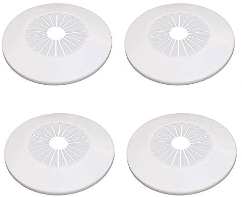 Wandflansch, einfache Installation, Kunststoff-Heizkörper-Rosette, Wasserrohr-Abdeckung, Abdeckung für Wandrohr, Dekoration, Rohrmanschette, Abdeckung (6 - 7,6 cm, weiß)