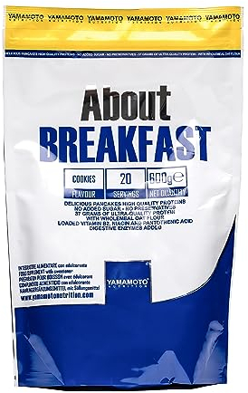 YAMAMOTO NUTRITION, About Breakfast 600 gr, Gusto Biscotto, Integratore Alimentare a Base di Farina di Avena Integrale e Proteine da Albume d'Uovo, Adatto come Preparato per Pancakes