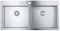 GROHE K800 - Edelstahlküchenspüle (mit 2 Becken, Montageart: aufliegend oder flächenbündig, 120 cm) , eckig, supersteel, 31585SD1