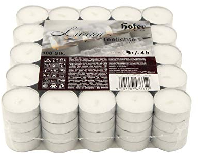 Hofer Kerzen Teelichter tealight ohne duft, 1000 Stück Set, in Metallhülsen, bis zu 4h Brenndauer, Durchmesser 38 mm, Farbe weiß, Tropffrei Wachskerzens, ohne Duft, Hergestellt in Österreich