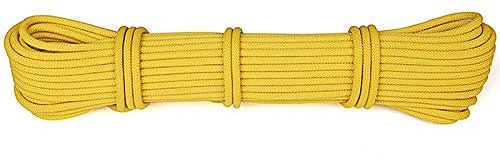 Corde Statique Extérieure Jaune Saisissant La Corde Auxiliaire De Descente De La Corde 6mm, Force De Traction Est 700KG(Size:6mm x 10M)
