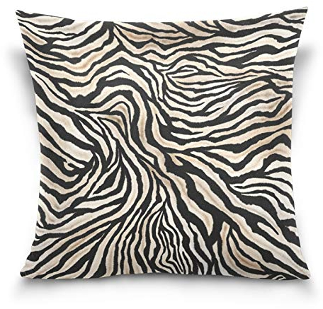 PUXUQU Kissenbezug 45x45 cm Jahrgang Zebra Druck Dekorative quadratische Kissenbezüge Kissenhülle für Couch Sofa Schlafzimmer Auto