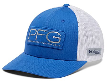 Columbia PFG Netz-Haken, Kugelkappe, leuchtendes Blau/Silber, Größe L/XL