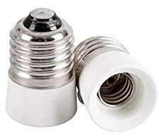 Mextronic Lampsensockel-Adapter: Keramik-Konverter E27 auf E14 für LED-Leuchtmittel, Halogenlampen, CFL Leuchtmittel (2 Stück)