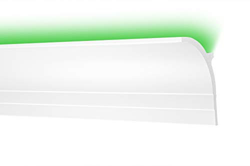 COSCA LED Stuckleisten aus Ecopolymer - Wand & Deckenleisten indirekte Beleuchtung, extrem resistent - (CK45-2 Meter) Wandprofil Kunststoffleisten Hexim