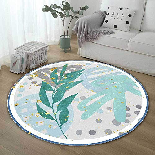 Terrasse Wohnkultur Balkon Teppich Minzgrünes Gras Non-Shedding für Schlafzimmer, Spielzimmer 60x60cm Round