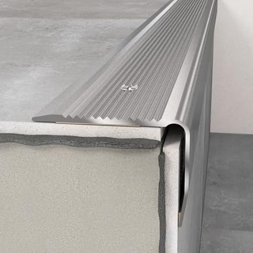 PROVISTON Profilo angolare e bordo per scale | alluminio | 40 x 30 x 1200 mm | argento | profilo angolare | profilo metallico