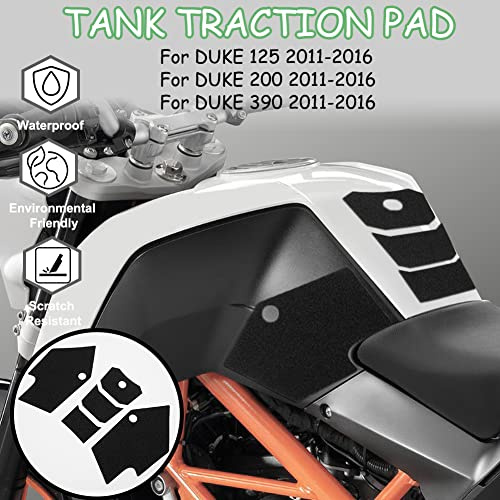 Lorababer Motorrad-Treibstofftank-Aufkleber, PEVA-Traktionspolster, seitlicher Kniegriff, kompatibel mit DUKE 125 200 390 Duke125 Duke200 Duke 390 2011-2016 2012 2013 2014 2015
