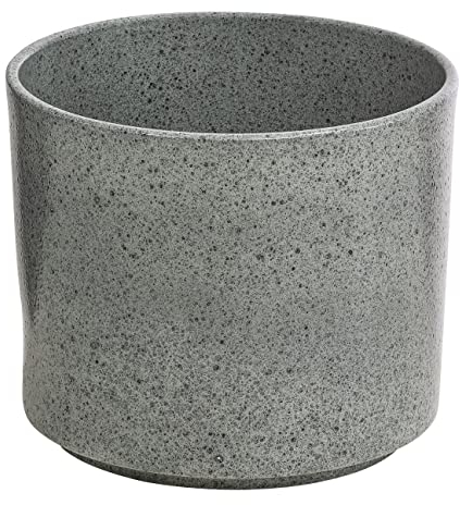 Dehner Übertopf Blanca, Ø 28.5 cm, Höhe 24 cm, Keramik, grau