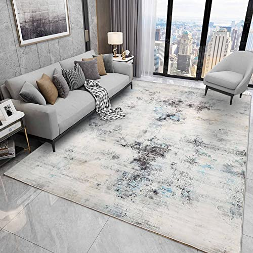Cinknots Moderne Abstrakte Teppich Kaschmirimitat im Europäischen Stil - Rutschfester Dekorativer Teppich für das Wohnzimmer (Grau9, 200 x 250 cm)