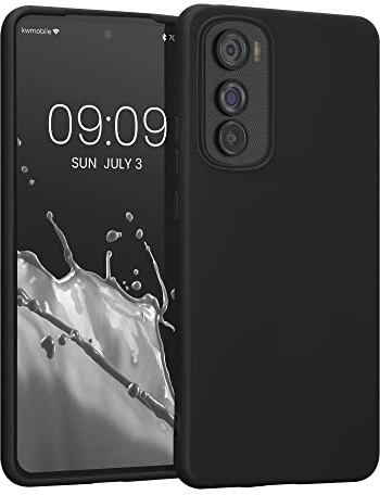 kwmobile Hülle kompatibel mit Motorola Edge 30 Hülle - weiches TPU Silikon Case - Cover geeignet für kabelloses Laden - Schwarz matt