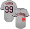 TKJPYWYH Herren Ricky Vaughn 99 Movie Baseballtrikot, 90er Jahre Hip-Hop-Kleidung, genäht, Sport-Fan-Shirt, Jersey, Marineblau, Grau, Weiß, 99 Grau