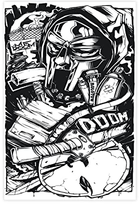 FUKITT MF DOOM Mm Food Poster (3) Leinwand Poster Schlafzimmer Dekor Sport Landschaft Büro Zimmer Dekor Geschenk ohne Rahmen Stil 20 x 30 cm