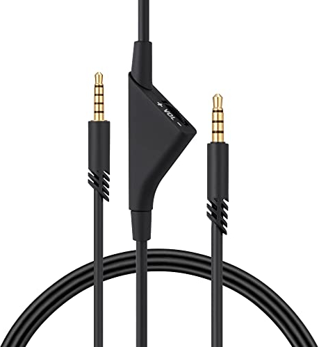 kwmobile Cable Compatible con Logitech Astro A50 / A40TR / A40 / A30 / A10 - Cable para Cascos de 200 cm con Conector Jack Negro