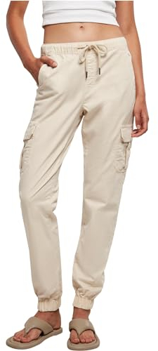 Urban Classics Damen Hose Ladies High Waist Cargo Jogging Pants whitesand XL