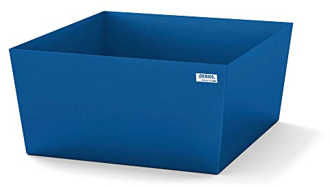 DENIOS® Auffangwanne aus Stahl | ohne Gitterrost | Stahl | blau | für 1 Fass à 200 Liter | 217 Liter | 815 x 885 x 378 mm | Arbeitssicherheit Notfall-Umweltschutz-Produkte