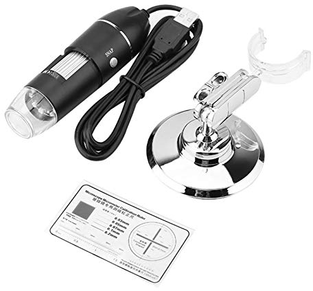 LED-Lupe Verstellbares LED-Mikroskop 300.000 Pixel 50- Bis 500-fache Vergrößerung 0,3 MP USB-Lupe für Computer mit Halterung